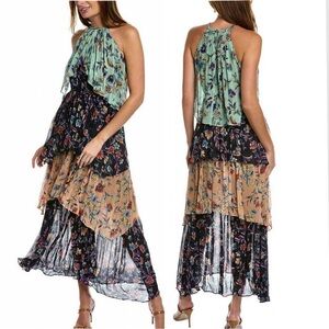NEW Ramy Brook Multi Colored Boho Chrisley Floral Maxi Dress Sz XS